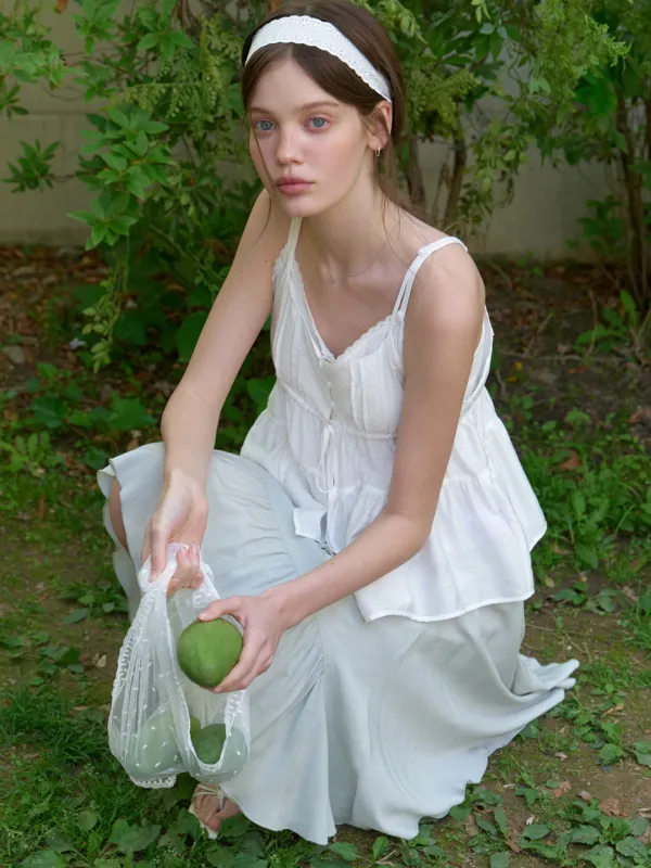 [SET] Soop layered sleeveless blouse (white)+Rosa lace sleeveless (ivory)