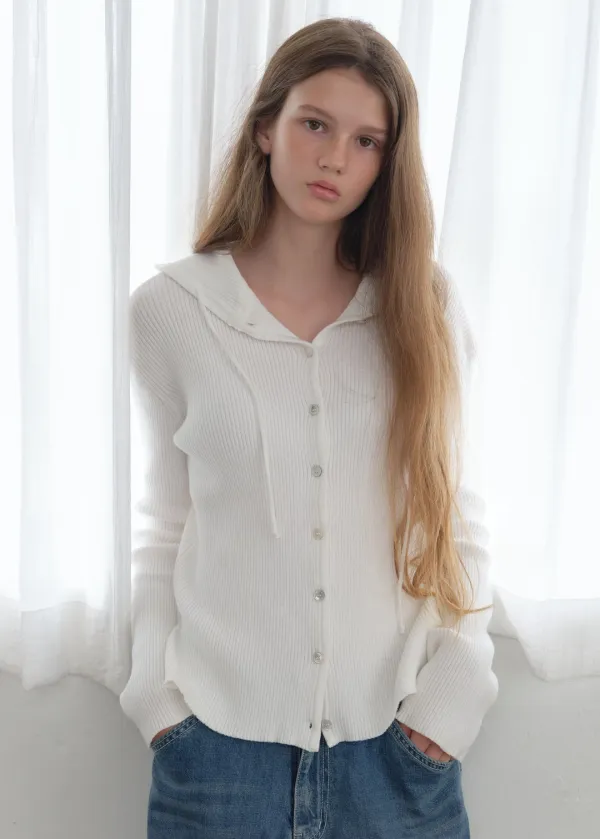 FLOW KNIT HOODIE - WHITE
