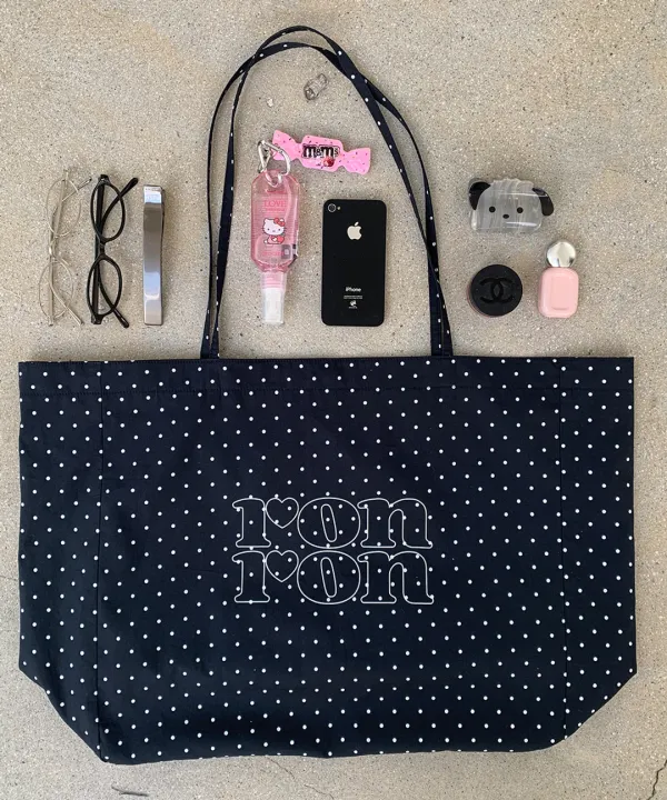 PATTERN LOGO SHOPPER NAVY DOT