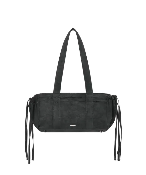 [X KHIHO] String square shoulder bag BLACK