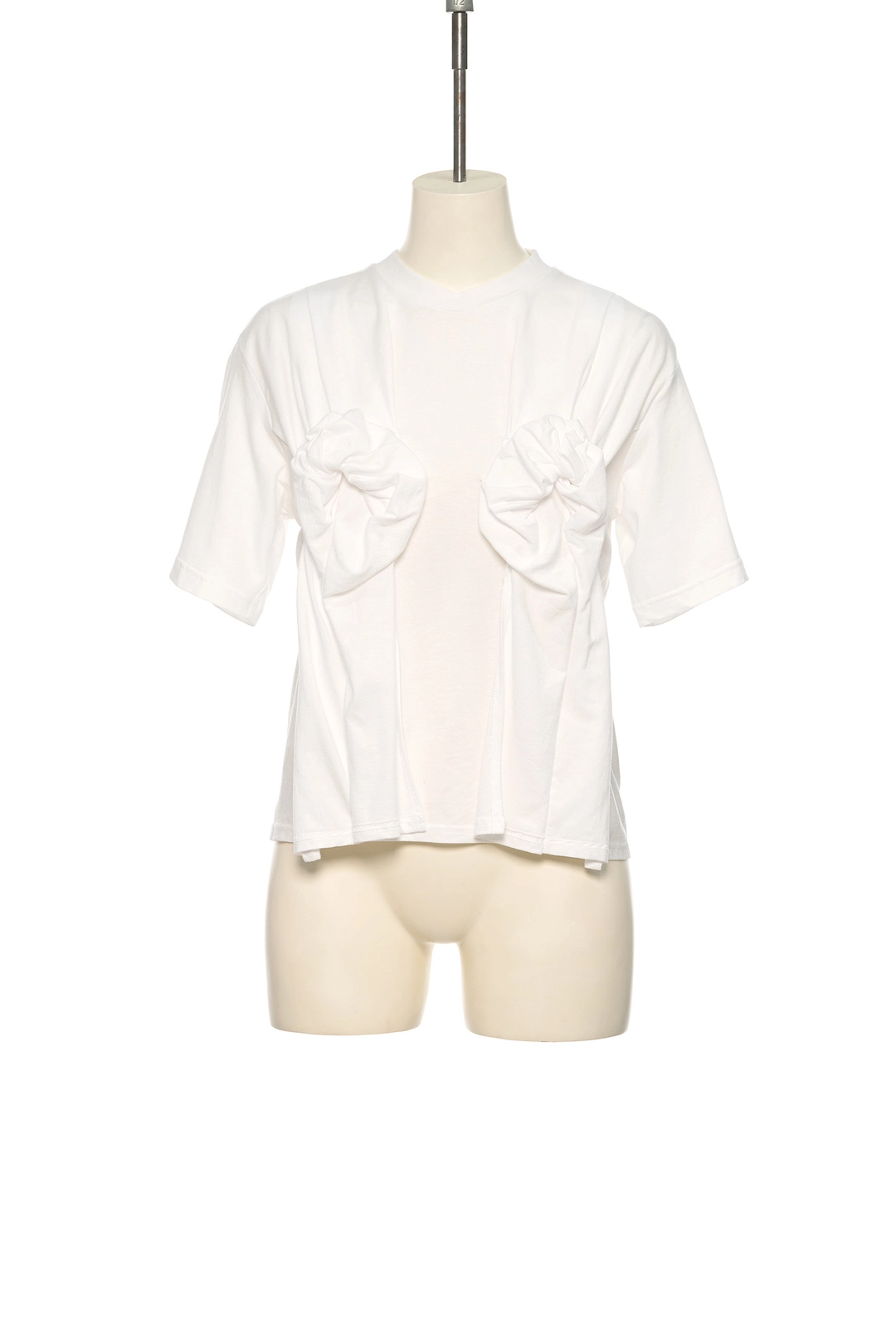 푸쉬버튼 SS25 WHITE FLOWER SHIRRING JERSEY TOP 상품 이미지 1