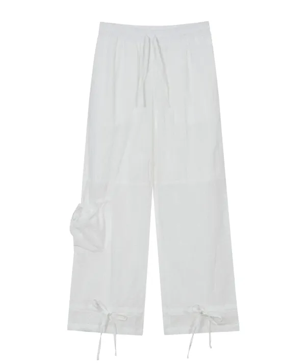 Lace Strap Pants [White]