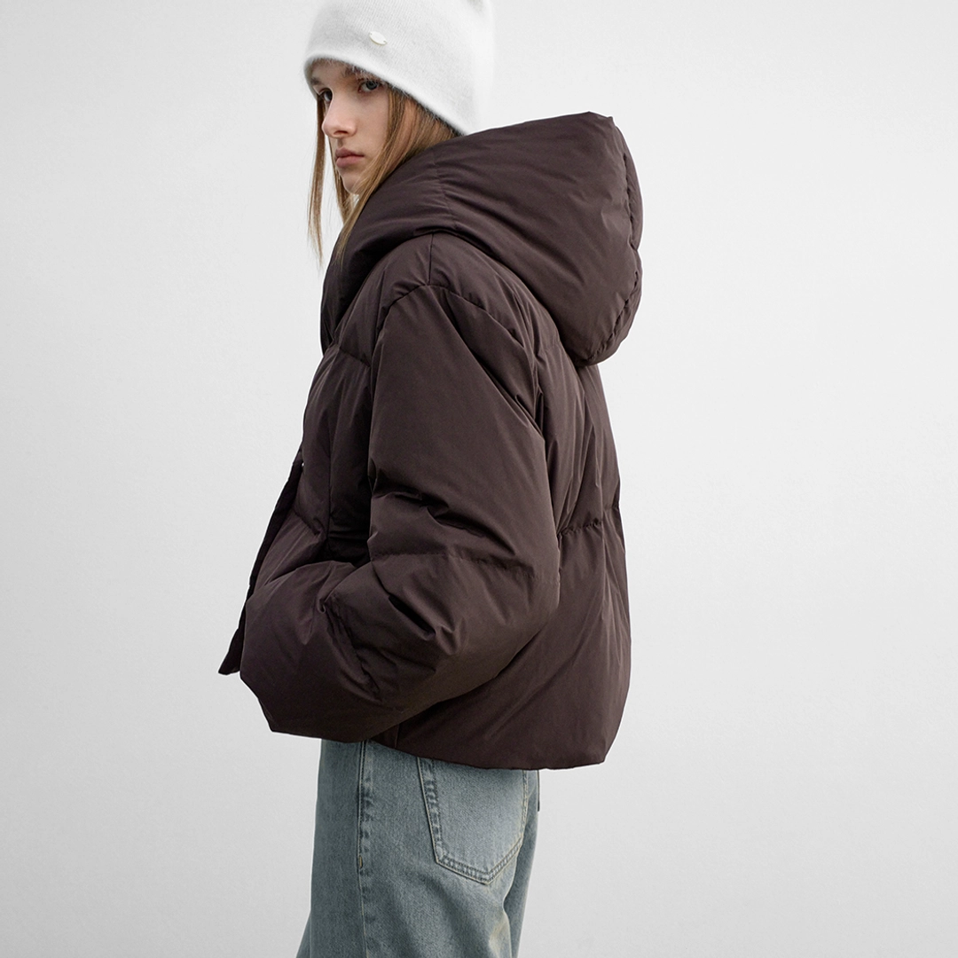 아뜰리에 나인 (JP-585)HOODED DUCK DOWN CROP PUFFER 상품 이미지 1