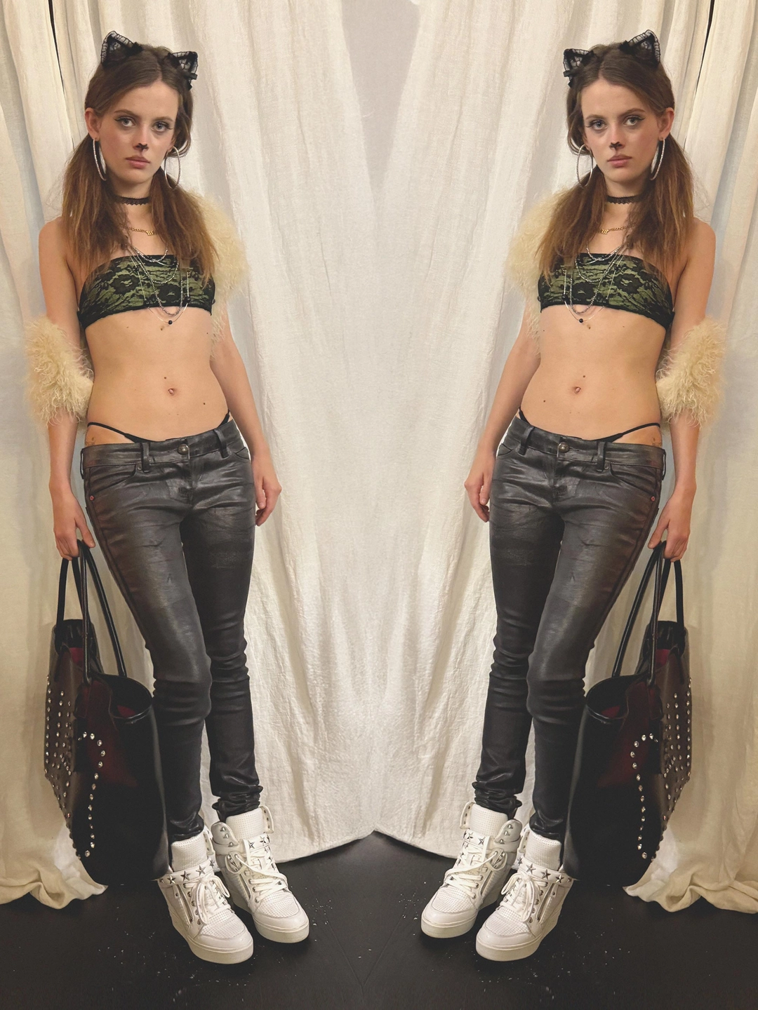 스컬프터 Wet Skinny Jeans Solid Black 상품 이미지 2