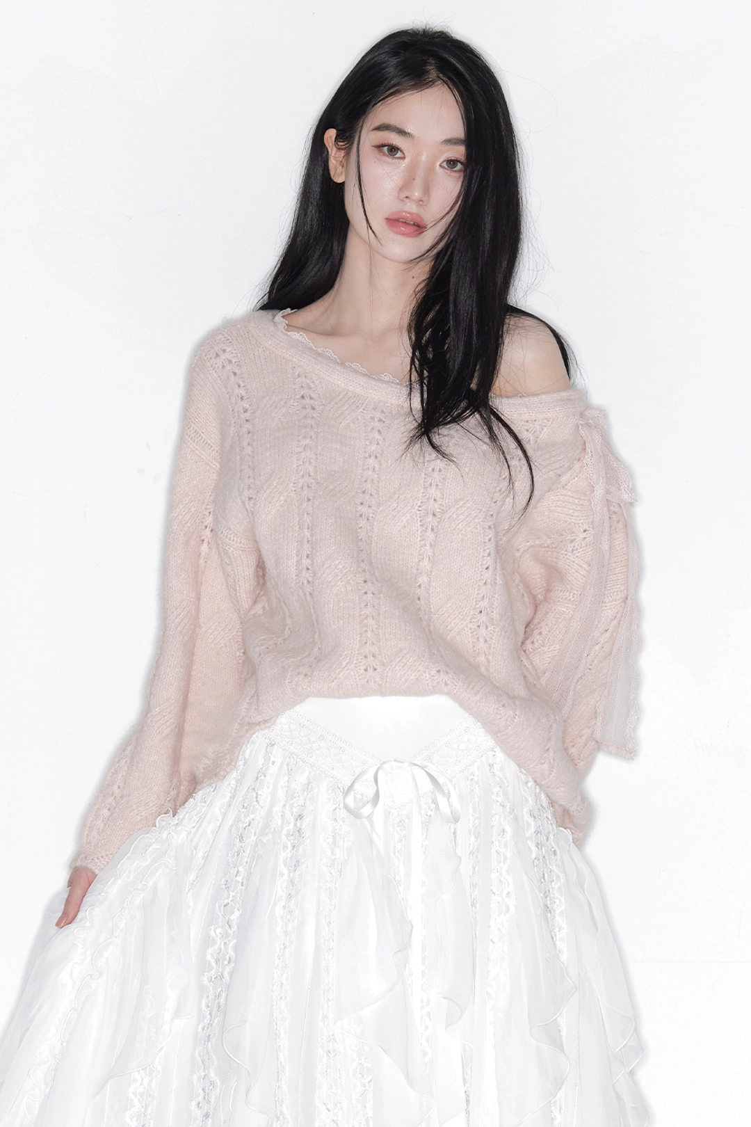 더티스 [3차]SOFT VEIL OFF SHOULDER KNIT_TT6S302PK 상품 이미지 3