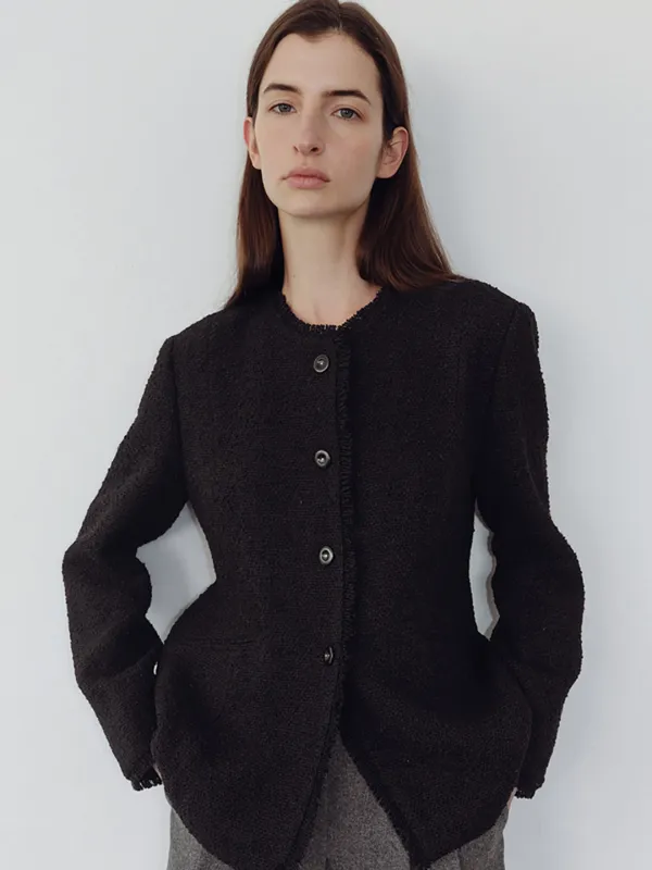 BOUCLE FRINGY TWEED JK_BLACK