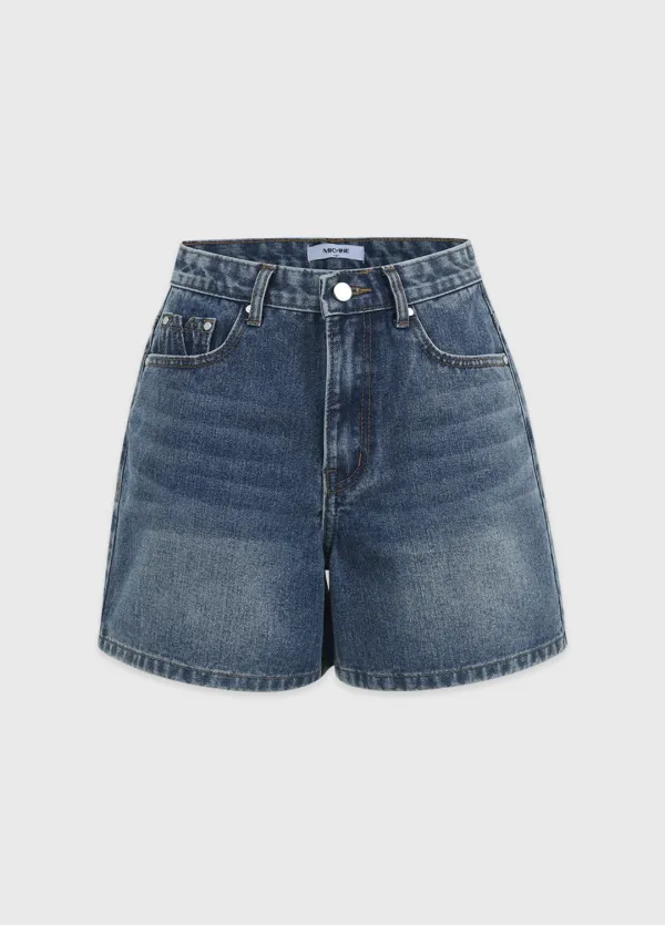  [25-36]  Amitie Denim Wide Short Pants  아미띠에 데님 와이드 숏 팬츠 (봄-가을-여름-숏팬츠-데님-와이드팬츠-프린지-트임절개-빅사이즈-자체제작) 