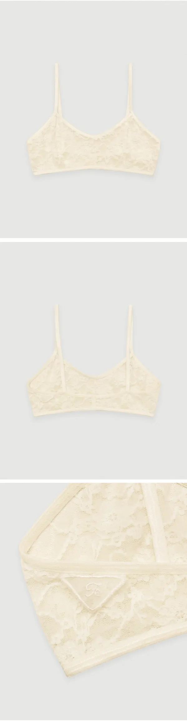 Floral lace bra top (new ver.) - lemon
