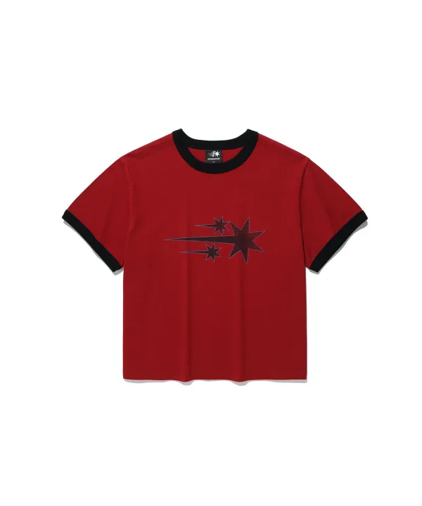 vintage 3star basic ringer tee[burgundy]