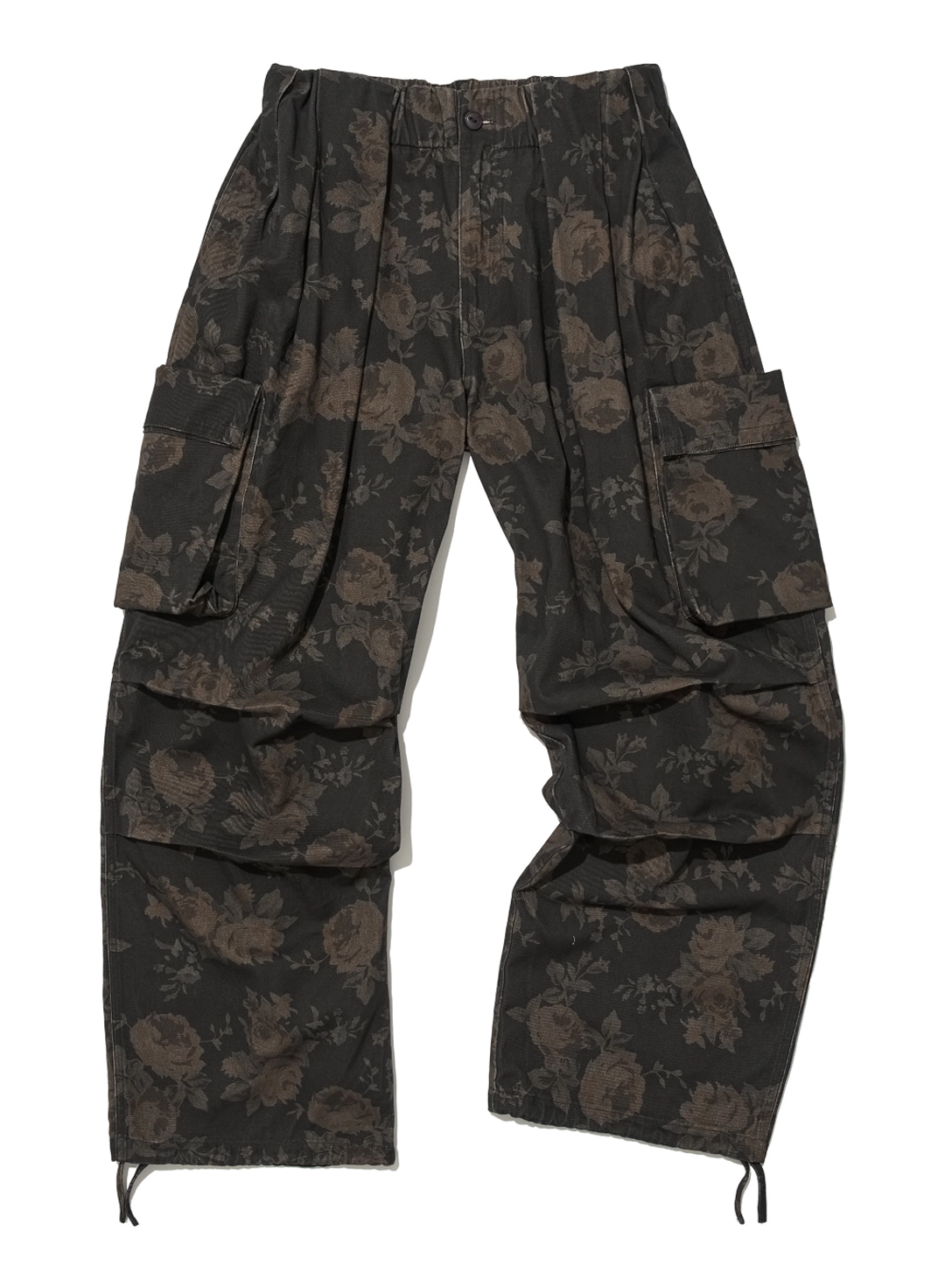 파르티멘토 [WOMEN] FLORAL GATHERED WAIST CARGO PANTS_BROWN 상품 이미지 1