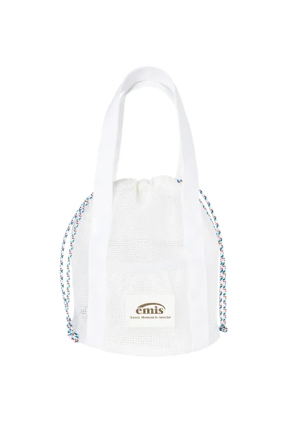 MESH BUCKET BAG-WHITE