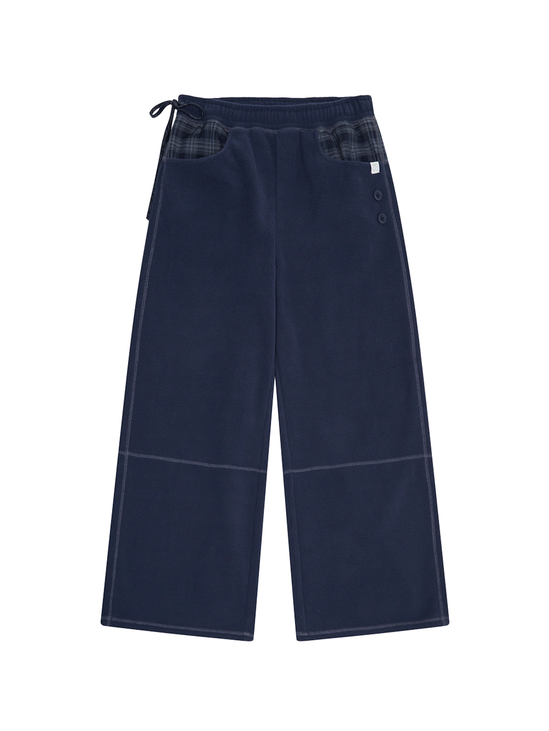 뚜오미오 [09.28 예약 발송] CHECK TRIM FLEECE PANTS [NAVY] 상품 이미지 1