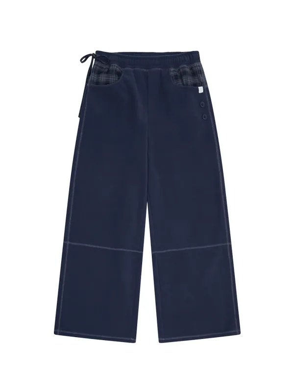 [09.28 예약 발송] CHECK TRIM FLEECE PANTS [NAVY]