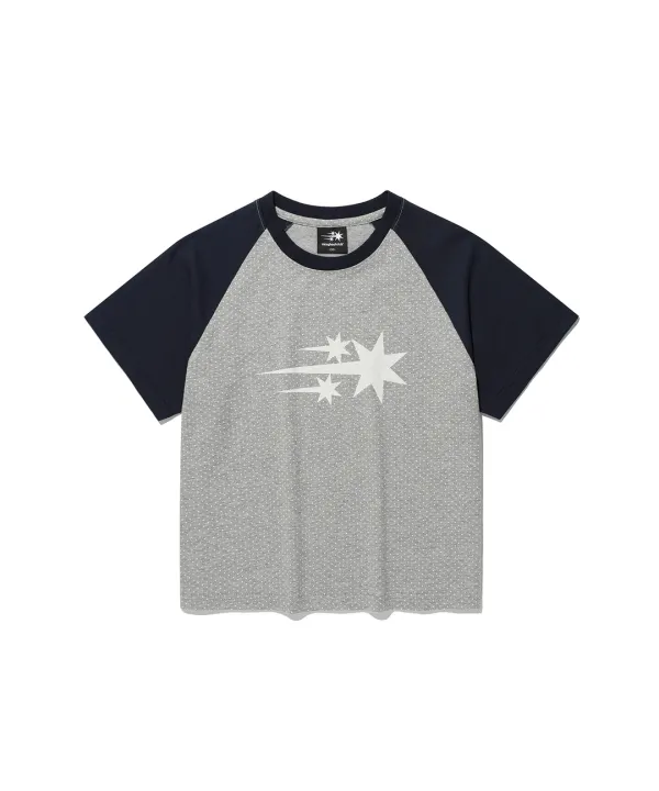 3star dot raglan crop tee[grey]