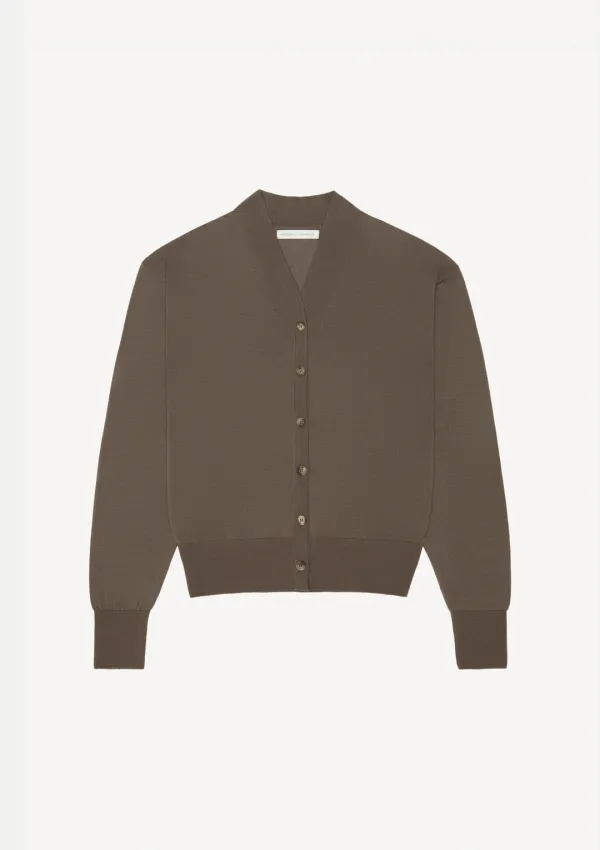 Soft Shawl Collar Cardigan in Brown