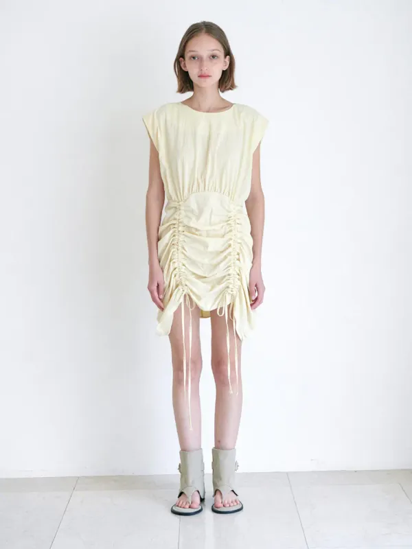 STRING SLEEVELESS DRESS / BUTTER