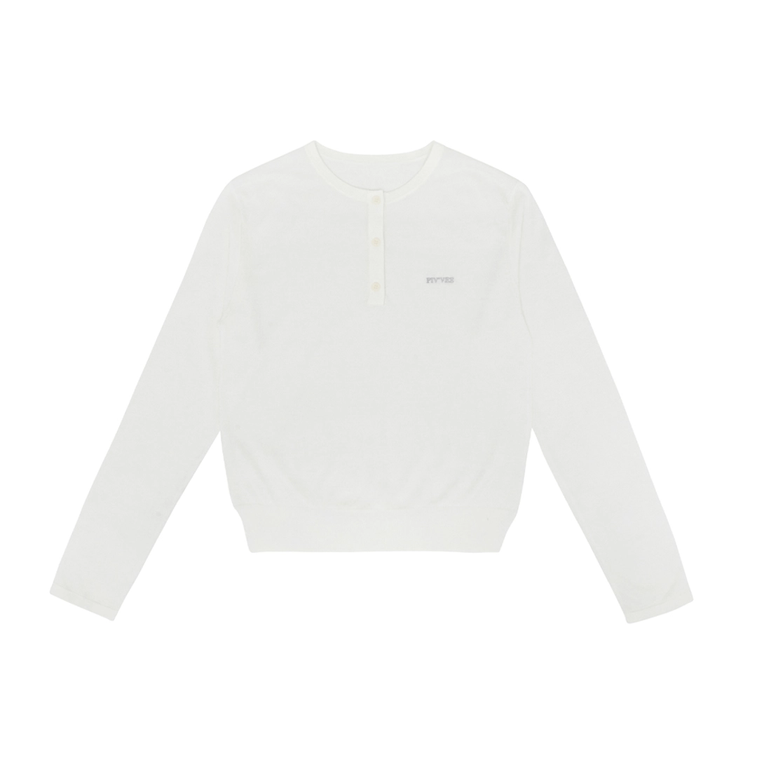 피브비 [2차] Henley Knit Top (cloud white) 상품 이미지 1