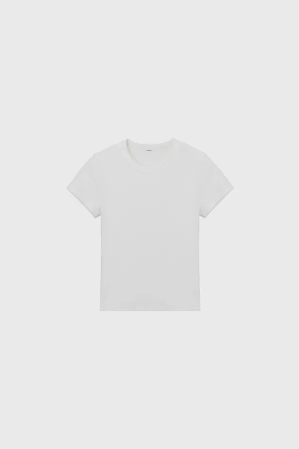 Standard Cotton Rib T-Shirt (White / Melange Gray / Red / Light Gray / Black)