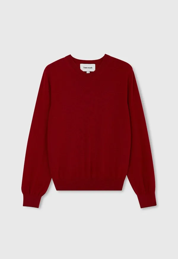 Pure Cashmere V-neck Sweater_ Red