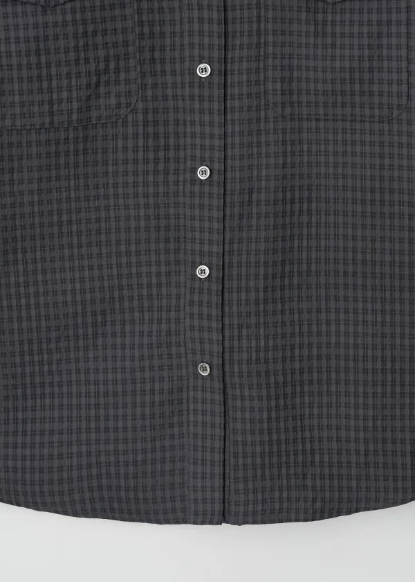 Pocket check shirt (black)