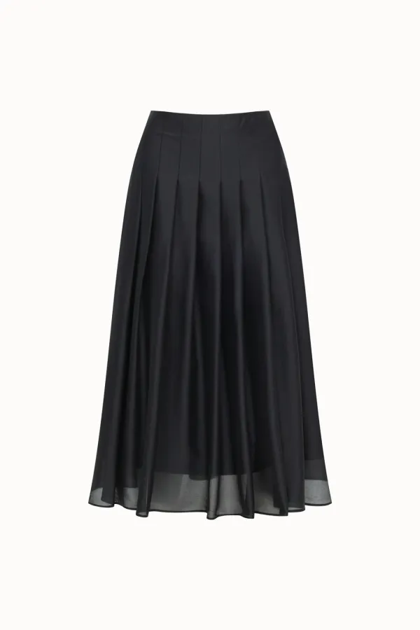 [4차 리오더]Sheer Pleats skirt[LMBFSP25SK5403]-Black