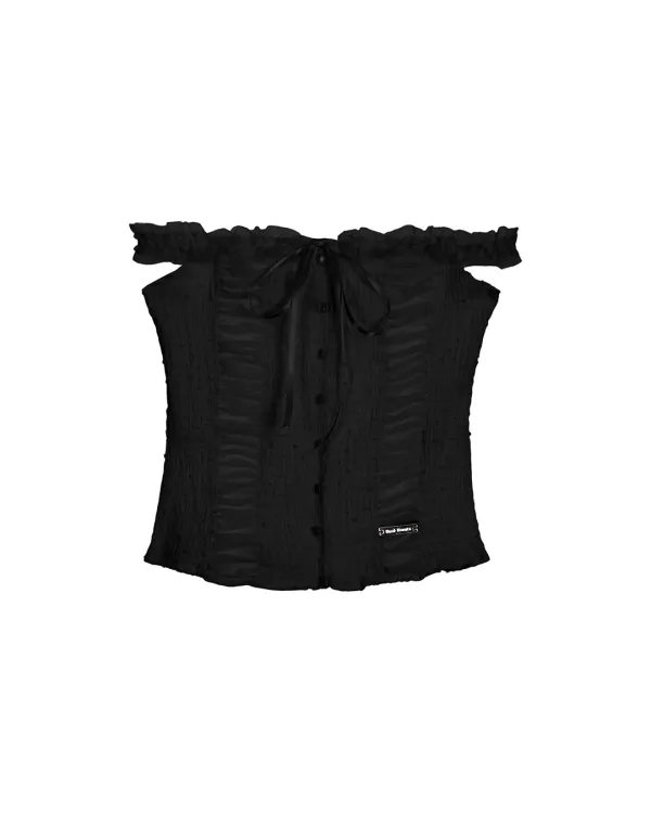 Lace Off Shoulder Sleeveless [Black]