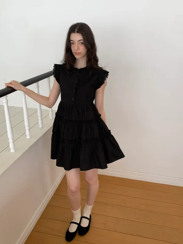 (4차 리오더/예약배송) Flora Dress / Black