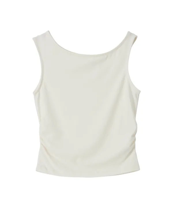 Hole Off Shoulder Sleeveless-Ivory