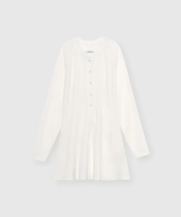 Peplum button dress (Ivory)
