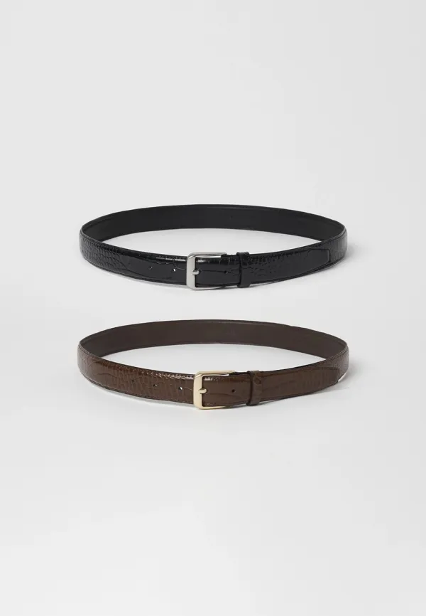 30MM CROCODILE ITALIAN LEATHER BELT - 2COLOR
