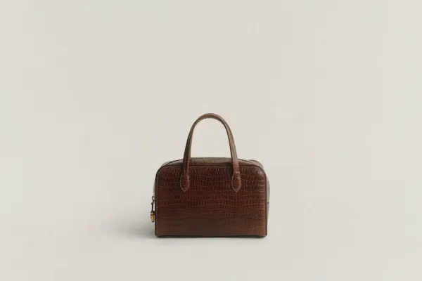 SAC LOQUET MINI CROCO BROWN