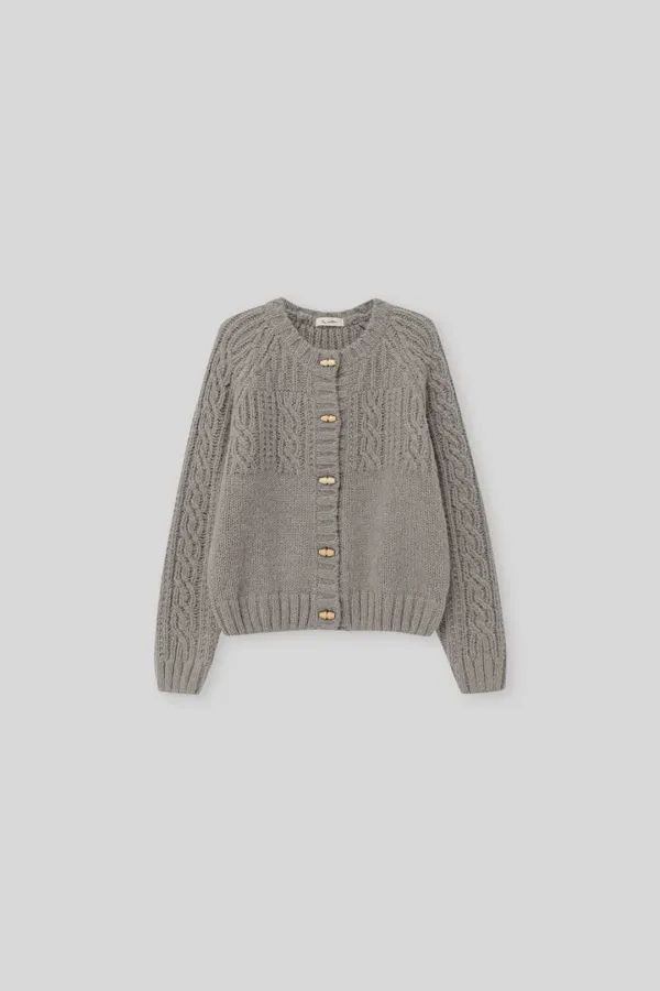 Duffle cable cardigan (gray)