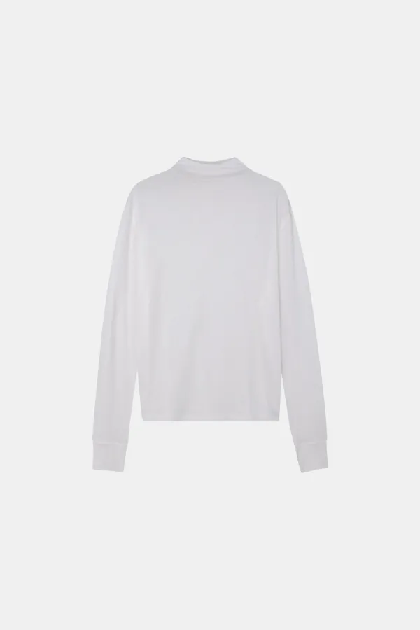 [2nd] Silky Mock Neck Top in White