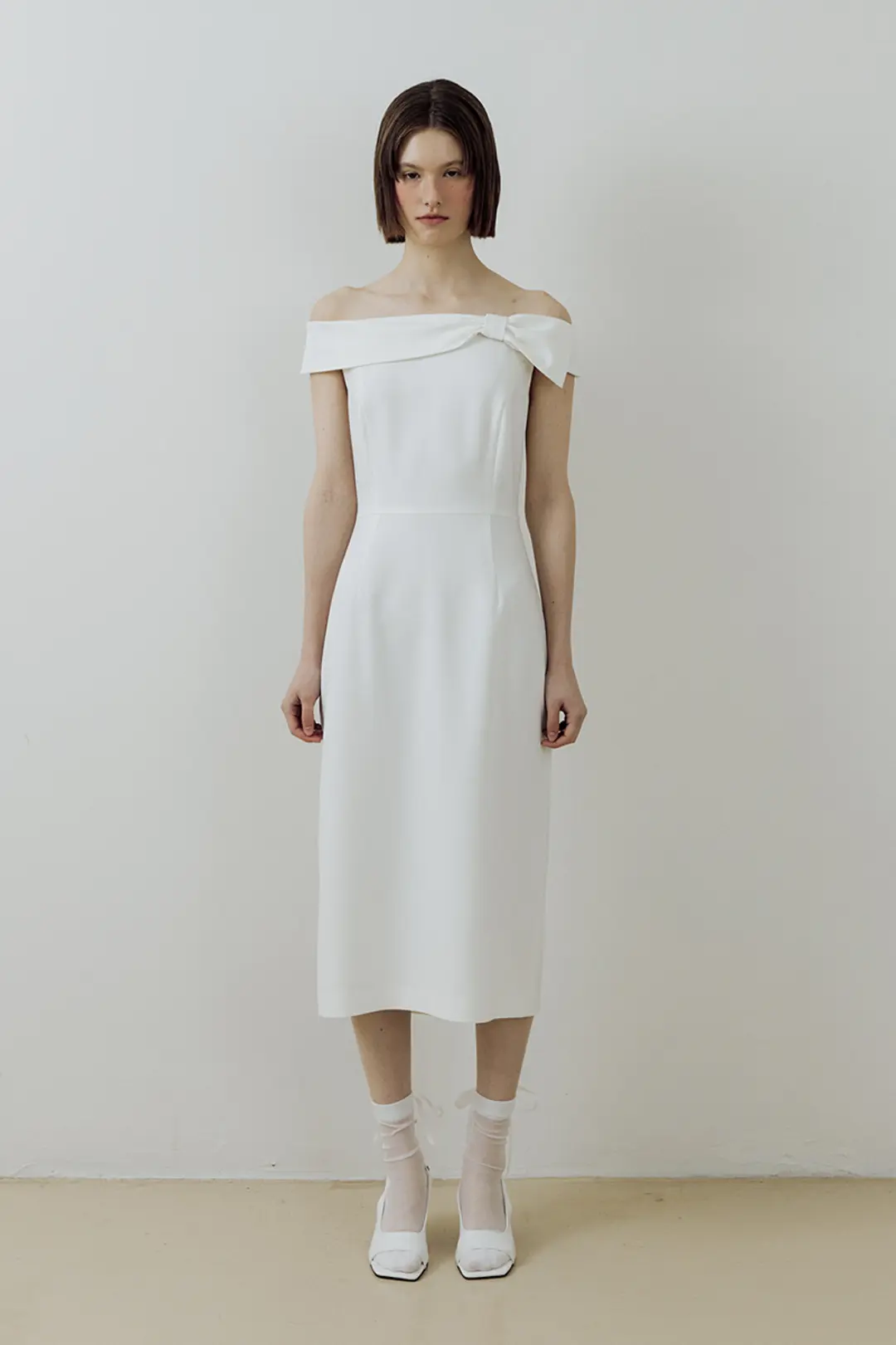 루시르주 Tie up Ribbon One-piece (ivory) 상품 이미지 1