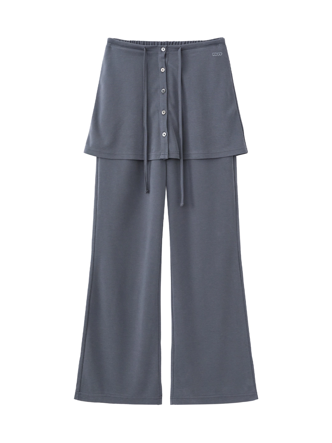 포에브 Relaxed-Fit Layered Skirt Pants - Dark Navy 상품 이미지 1