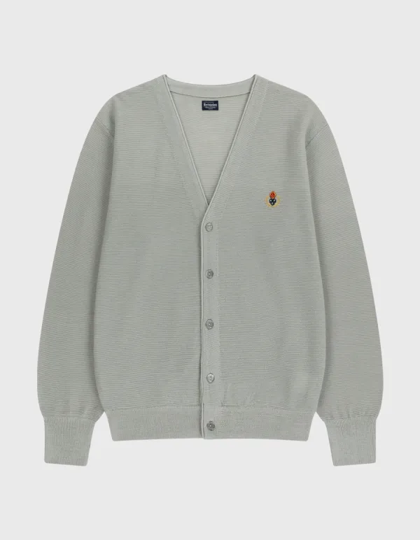 CREST MERINO WOOL CARDIGAN / Jade