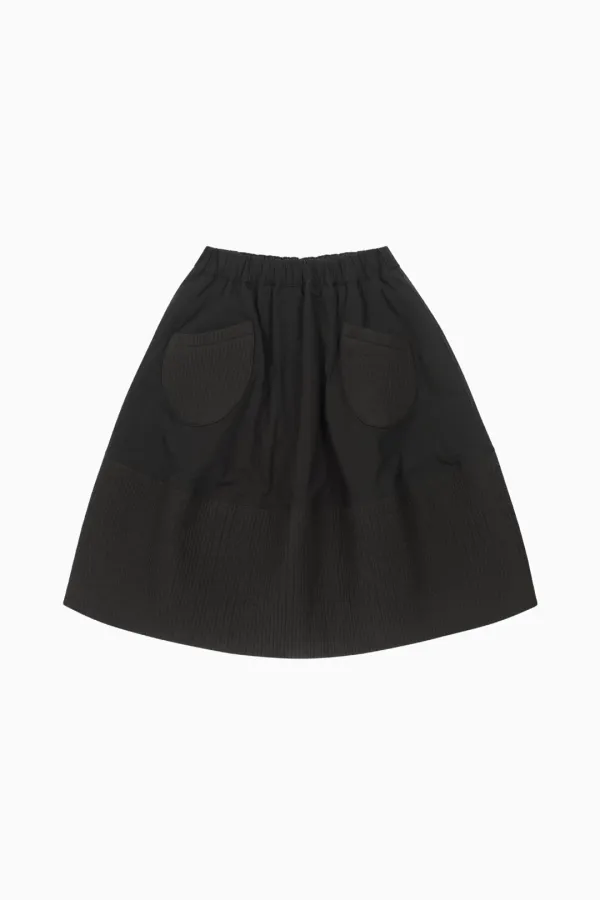 PADDED BANDING POCKET SKIRT, BLACK