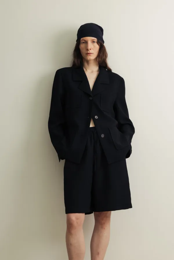 Bermuda pleats Shorts_black