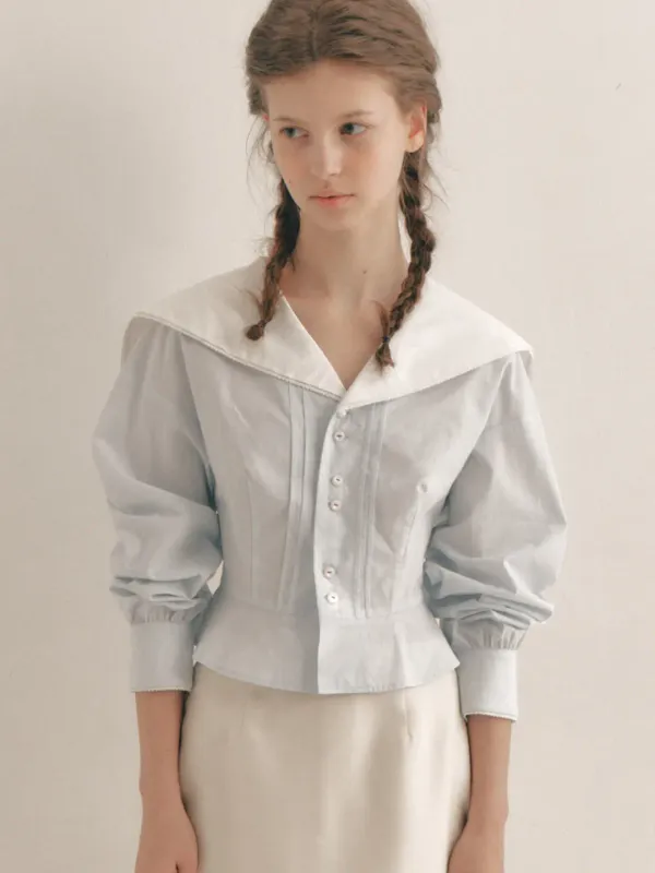 [한지민 착용] Sailor Peplum Blouse