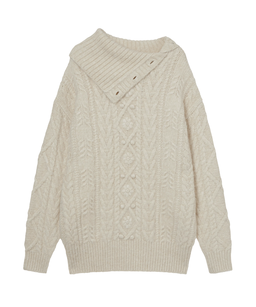 에이이에이이 HIGH NECK CABLE KNIT [IVORY] 상품 이미지 3