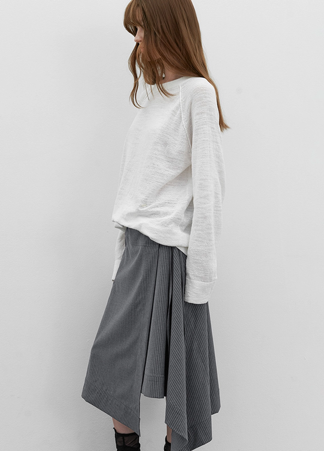 아뜰리에 나인 (SK-5093)STRIPE UNBALANCE WRAP SKIRT 상품 이미지 2