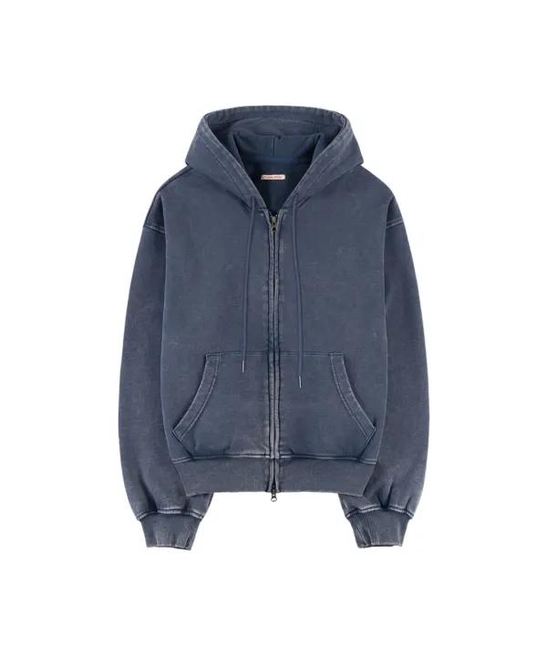 A3572 워시드 후드 집업_Navy