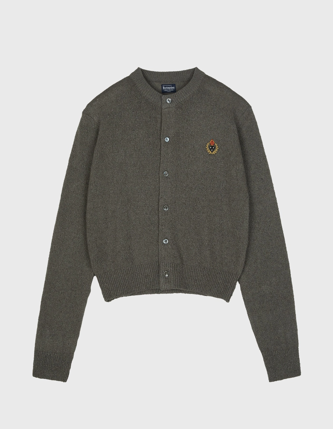 헤리티지플로스 CREST PAPER ROUND CARDIGAN (W) / Charcoal 상품 이미지 1
