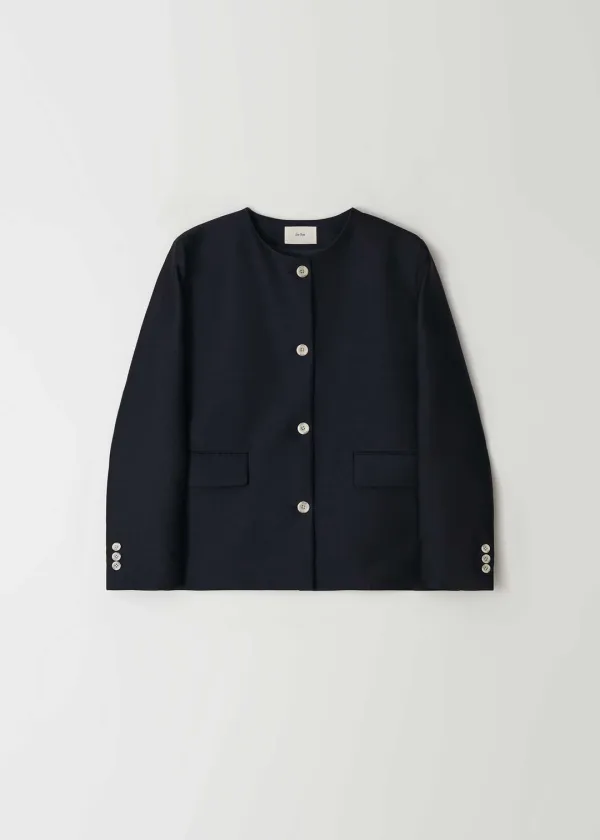 Round Midi Jacket(Dark Navy)