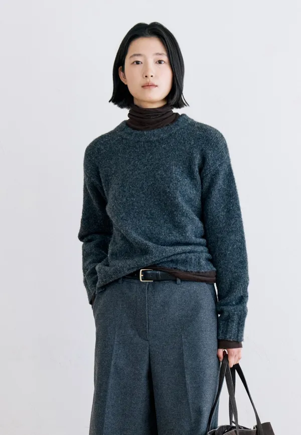 MILD ROUND NECK PULLOVER - CHARCOAL