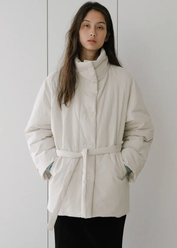 [4차] High neck half padding coat (ivory)