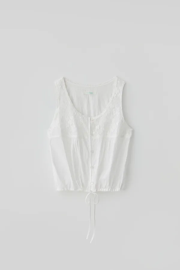 T/T Neet tie sleeveless top (white)