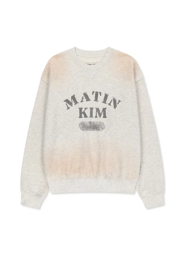 VINTAGE SPRAY LOGO SWEATSHIRT IN LIGHT BEIGE