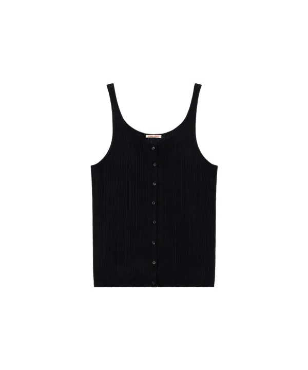 KN4291 슬리브리스 니트 탑_Black