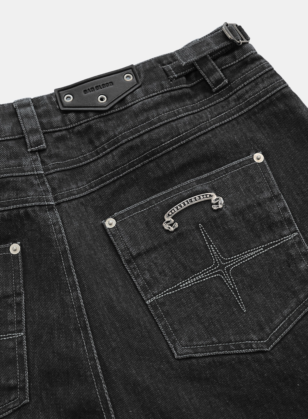 배드블러드 [w-pts26-018] Viper 401 Curved Color Jeans - Charcoal 상품 이미지 3